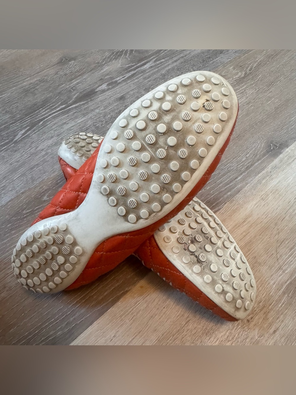 Robert Zur Orange leather quilted loafers size 8 - Picture 4 of 7